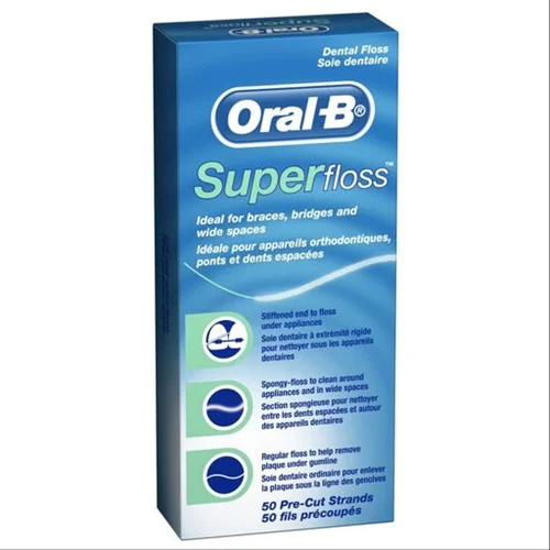 نخ دندان اورال بی مدل سوپر فلاس اورتودنسی Oral-B Super Floss